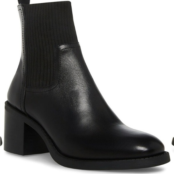 REDUCED! STEVE MADDEN ADMIRE BOOTS BLACK LEATHER. 9.5. BARELY WORN! GREAT PRICE! - Picture 1 of 9